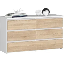 komoda-cl100-6sz-biala-dab-sonoma