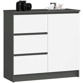 komoda-k80-jerry-1d-3sz-grafit-szary-biala