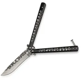 noz-motylkowy-balisong-skladany-stal-440-clip-point-czaszki-n496b