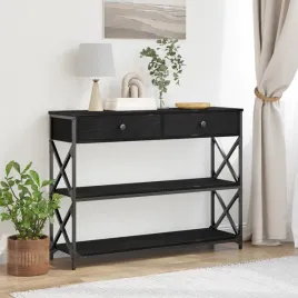 stol-konsolowy-z-szuflada-z-polka-czarny-dab-100-x-28-x-75-cm