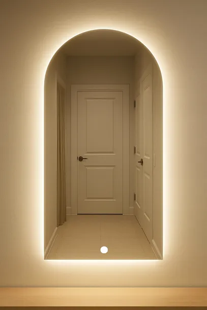 LUSTRO LED Z ŁUKIEM - ARKADOWE 80 x 160 CM + WŁĄCZNIK DOTYKOWY