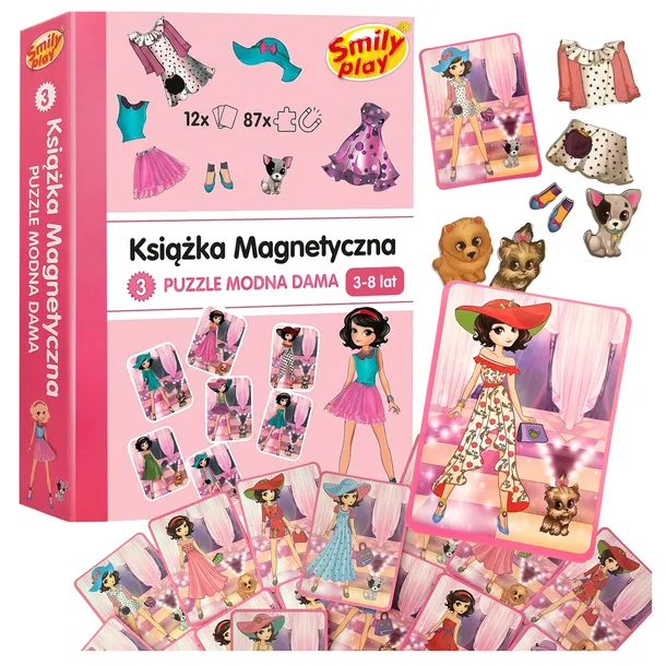 Układanka Magnetyczna Książka Modna Dama Gra Edukacyjna dla dzieci Puzzle
