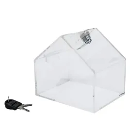 Zdjęcie produktu SKARBONKA DOMEK z PLEXI KUBIK URNA do zbiórki z PLEXI gr 4mm PLEXA 