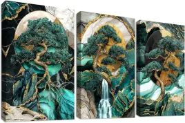 3-szt-obrazy-na-plotnie-w-ramie-drewno-marmur-gory-drzewa-50x70-cm