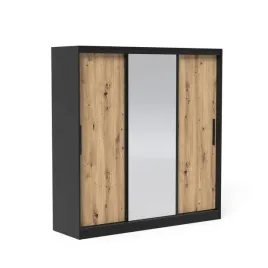 szafa-przesuwna-z-lustrem-200-cm-led-czarny-dab-artisan-vello-4-szuflady
