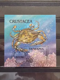 znaczki-fauna-skorupiaki-krab-tanzania-kasowany-f10