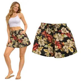 spodenki-damskie-krotkie-luzne-bambusowe-kieszenie-gumka-boho-streetwear