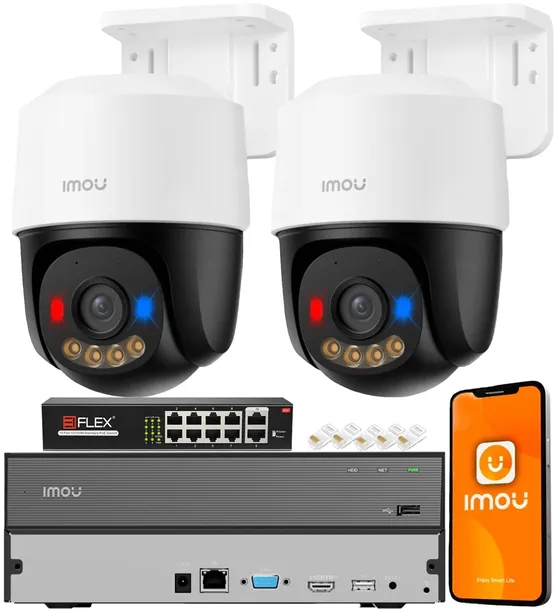 Zestaw 10Mpx 2 Kamery Monitoringu (5Mpx+5Mpx) IPC-PS7FP-5M0 IMOU Audio LED