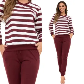 pizama-damska-cornette-molly-635-rozmiar-xxl-44-kolor-bordowy