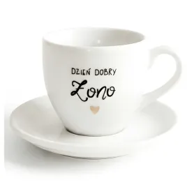 biala-filizanka-porcelanowa-ze-spodkiem-100-ml-napis-dzien-dobry-zono