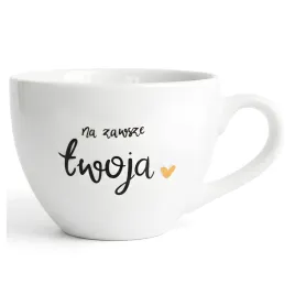 bialy-kubek-porcelanowy-500-ml-napis-na-zawsze-twoja-ze-zlotym-sercem