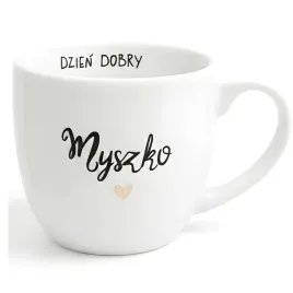 bialy-kubek-porcelanowy-300-ml-napis-dzien-dobry-myszko-ze-zlotym-sercem