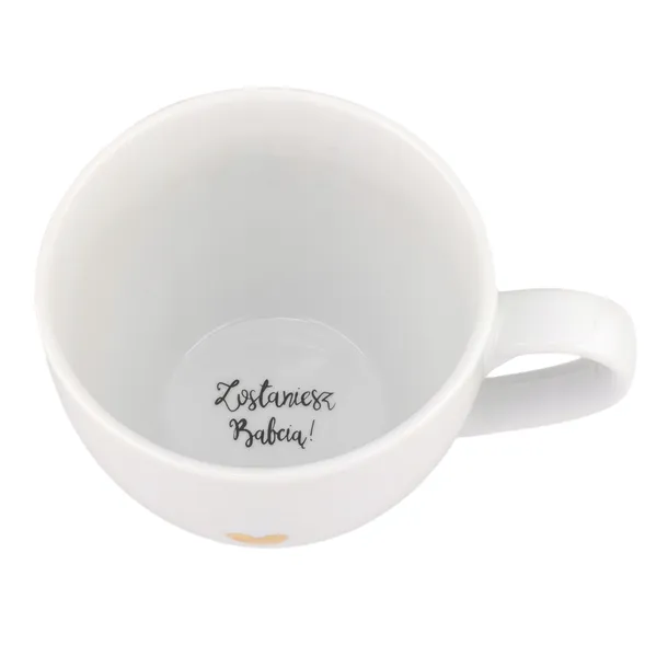 Zostaniesz babcią Porcelanowy kubek z napisem na dnie Biały 500ml Porcelana