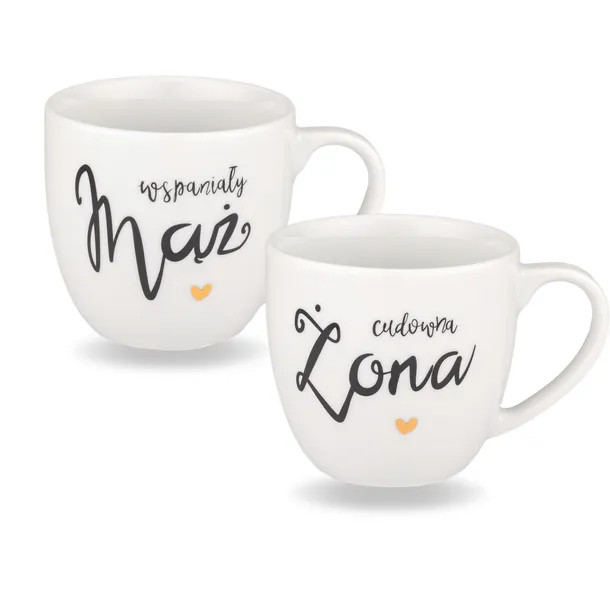 Zestaw kubków 300 ml - Cudowna Żona, Wspaniały Mąż