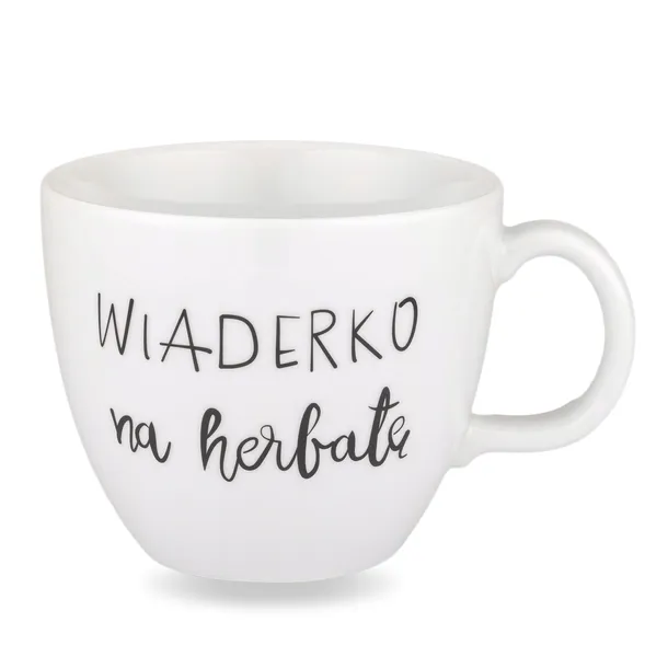 Kubek Ceramiczny 1L Duży na Herbatę Napis Biały Porcelana Litrowy Upominek