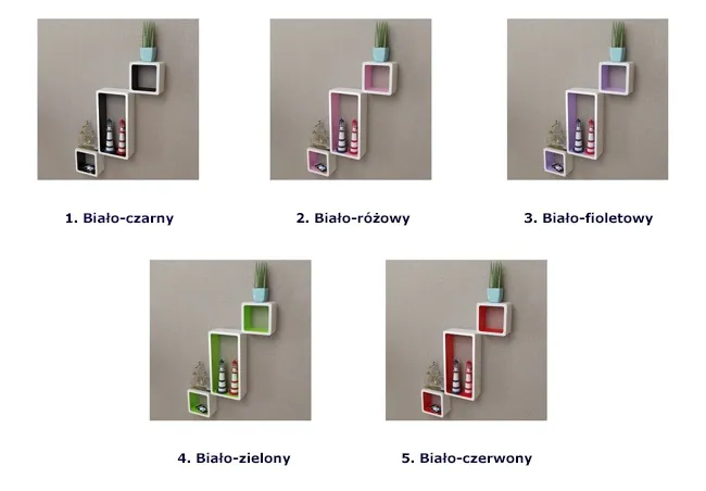 zestaw-bialo-czerwonych-polek-sciennych-lara-2x-stan-nowy