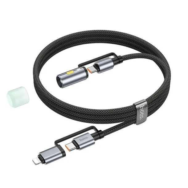 hoco-kabel-all-in-one-typ-c-do-lightning-do-typ-c-led-light-pd-3a-60w-kolor-czarny