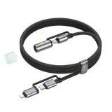 hoco-kabel-all-in-one-typ-c-do-lightning-do-typ-c-led-light-pd-3a-60w-kolor-czarny