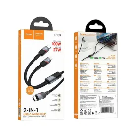 hoco-kabel-2w1-typ-c-do-typ-c-do-lightning-5a-100w-u139-12-m-czarny