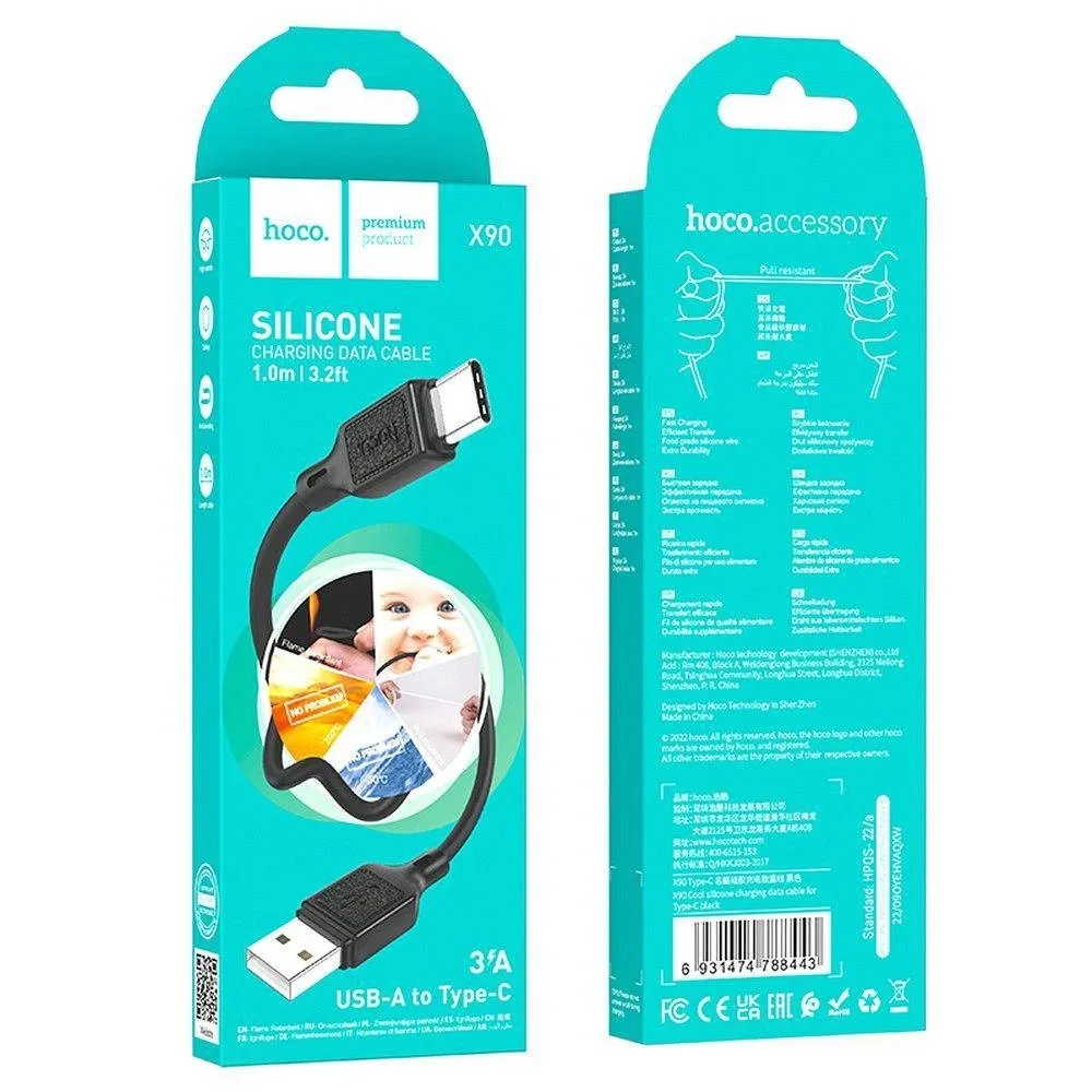 hoco-kabel-usb-a-do-typ-c-3a-x90-1-m-czarny