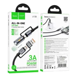 hoco-kabel-all-in-one-usb-a-typ-c-do-typ-c-led-light-3a-60w-u138-12-m