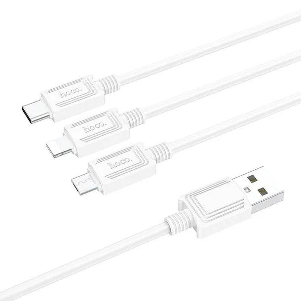 hoco-kabel-3w1-usb-a-do-lightning-micro-usb-typ-c-2a-x74-1-m-bialy-kolor-bialy