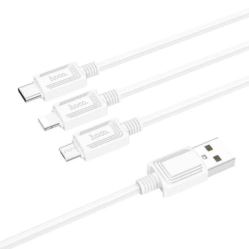 hoco-kabel-3w1-usb-a-do-lightning-micro-usb-typ-c-2a-x74-1-m-bialy