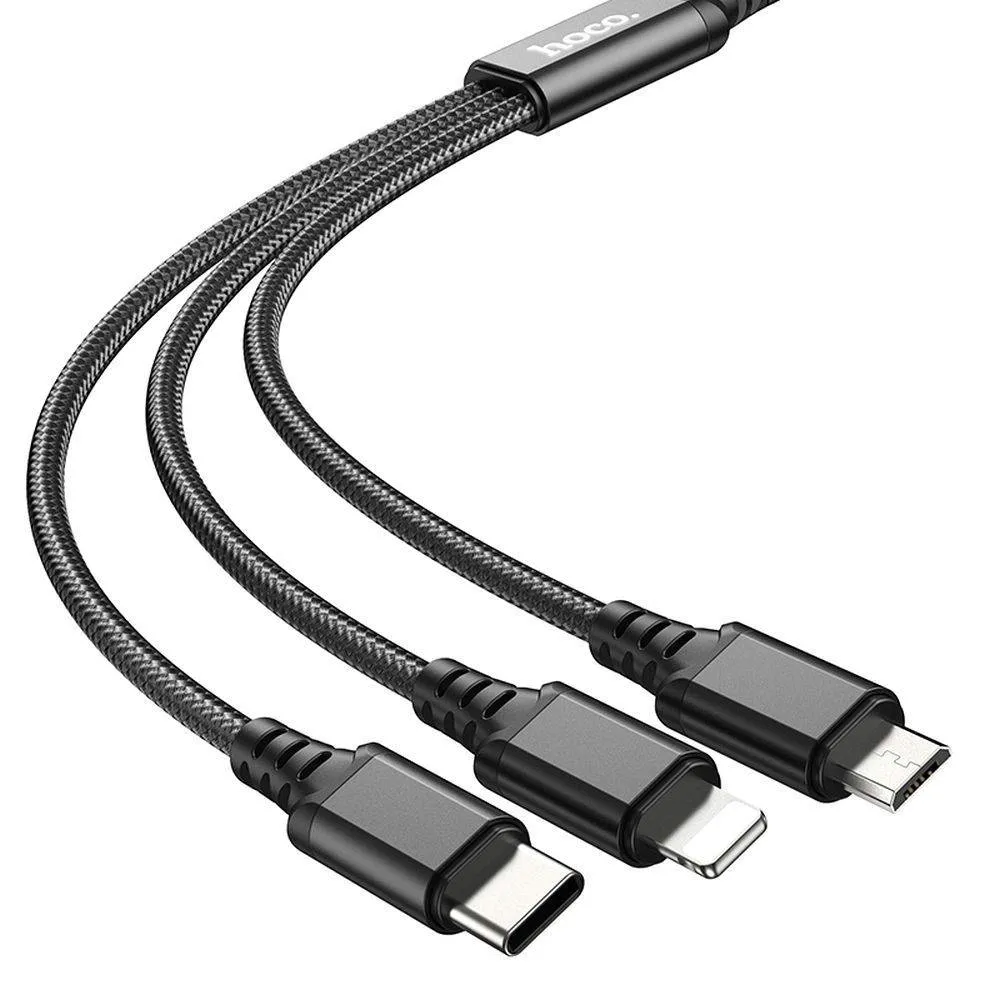hoco-kabel-usb-3w1-do-iphone-do-lightning-8-pin-micro-typ-c-czarny-k028-stan-nowy