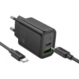 hoco-ladowarka-sieciowa-usb-a-typ-c-kabel-typ-c-do-typ-c-pd-qc3-0-3a