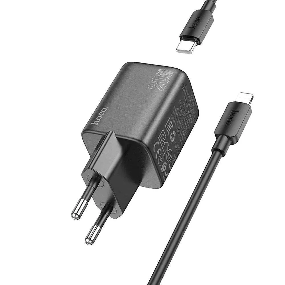 hoco-ladowarka-sieciowa-usb-a-typ-c-kabel-typ-c-do-lightning-pd-qc-3a-stan-nowy
