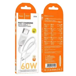 hoco-kabel-typ-c-do-typ-c-3a-60w-x114-1-m-bialy