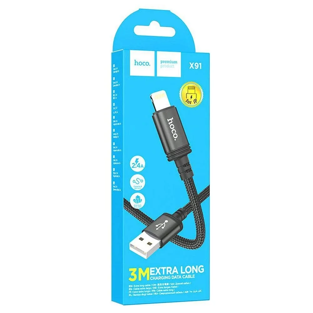 hoco-kabel-usb-a-do-lightning-24a-x91-3-m-czarny