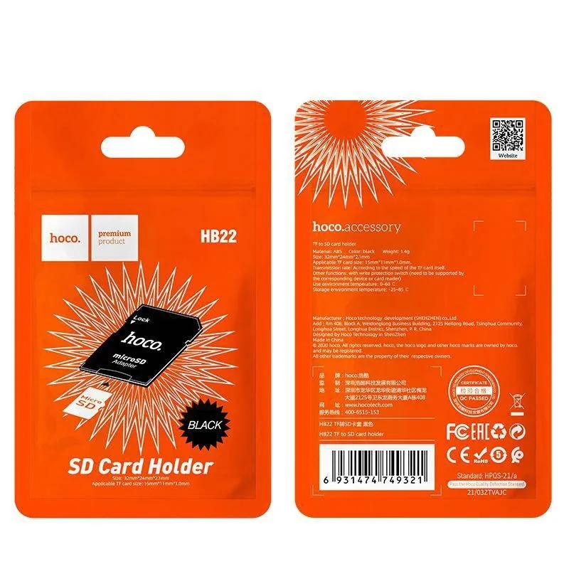 hoco-adapter-kart-pamieci-sd-hb22-stan-nowy