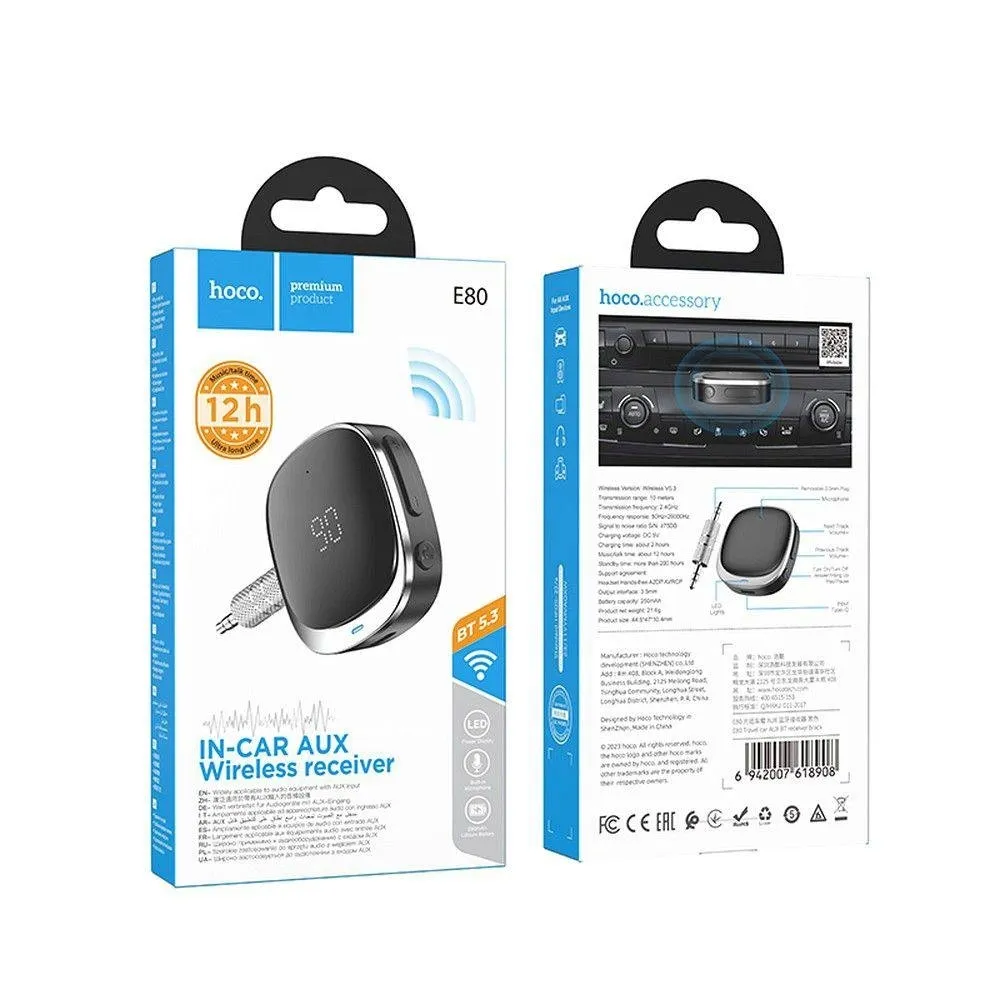 hoco-adapter-aux-bluetooth-z-wyswietlaczem-e80-czarny