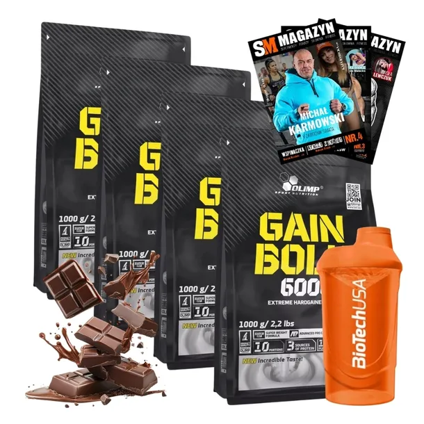 4x OLIMP GAIN BOLIC 6000 1000g GAINER MASA WĘGLOWODANY