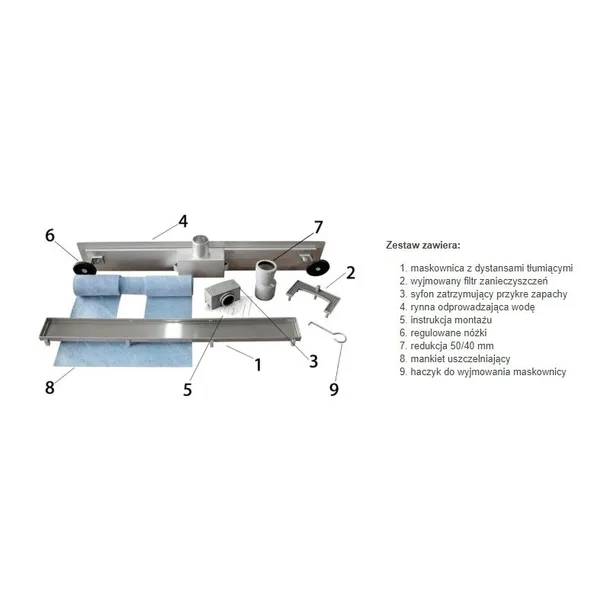 mexen-m22-odplyw-liniowy-60-cm-niski-stal-304-duza-przepustowosc-inox-srednica-odplywu-40-mm