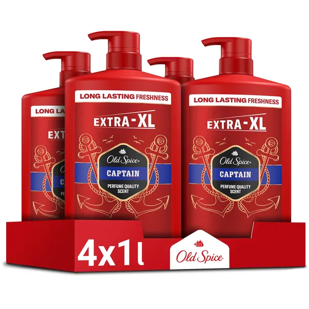 4x Old Spice Captain Męski płyn do kąpieli Żel pod prysznic szampon 3w1