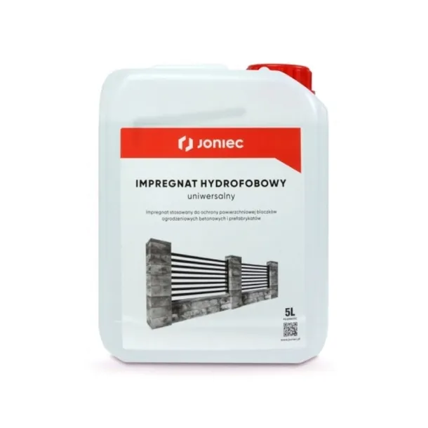 IMPREGNAT DO OGRODZEŃ Z BETONU BEZBARWNY UNIWERSALNY 5L HYDROFOBOWY JONIEC
