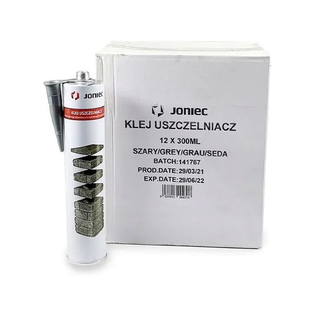 JONIEC Klej uszczelniacz do betonu, bloczków, ogrodzeń 300ML SZARY - 12 szt