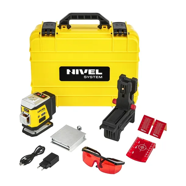 nivel-system-laser-krzyzowy-3d-czerwony-bluetooth-akcesoria-walizka-cl3r-zasilanie-akumulatorowe