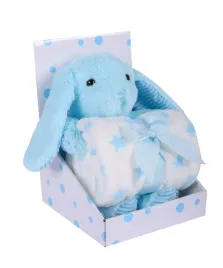 kocyk-polarowy-szary-z-maskotka-kroliczka-75x100-cm-gwiazdki