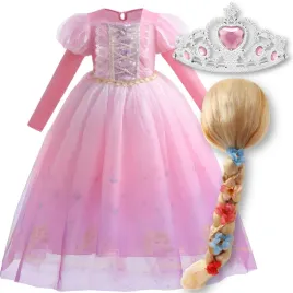 stroj-kostium-sukienka-roszpunka-zlotowlosa-korona-peruka-zestaw-134-140