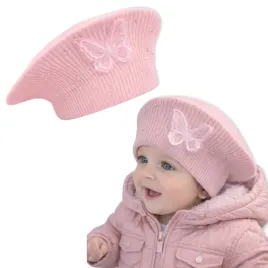 beret-dziewczecy-46-50-czapka-motylek-perelki-elegancka-wiosna-jasny-roz