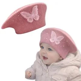 beret-dziewczecy-52-56-czapka-motylek-perelki-elegancka-wiosna-ciemny-puder