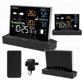 stacja-pogody-lewer-czarna-tworzywo-sztuczne-zegar-termometr-barometr