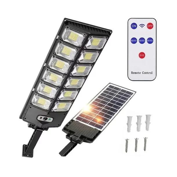 LAMPA ULICZNA SOLARNA 504x LED 2000W Z UCHWYTEM LATARNIA NA ŚCIANĘ + PILOT