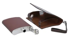 piersiowka-stal-nierdzewna-8-oz-w-etui-metalowa-pokryta-brazowa-skora