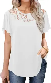 damska-koszulka-biala-z-falbanka-krotki-rekaw-swobodna-zaokraglony-dol-s