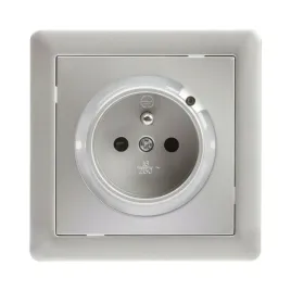 gniazdo-pojedyncze-slim-srebrny-lexman