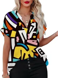 bluzka-damska-krotki-rekaw-luzna-koszula-rozmiar-s-dekolt-serek